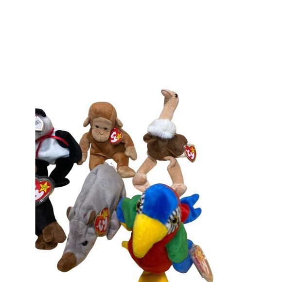 Ty Beanie Babies Lot Of 10 Zoo Animals Mel Hissy Congo Pouch Twigs Spike Jabber - Picture 4 of 5